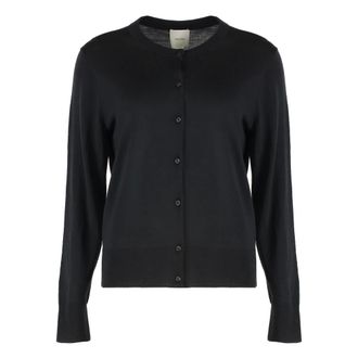 Calvin Klein Cardigans, female, Black, Size: XS Merino Wool Cardigan