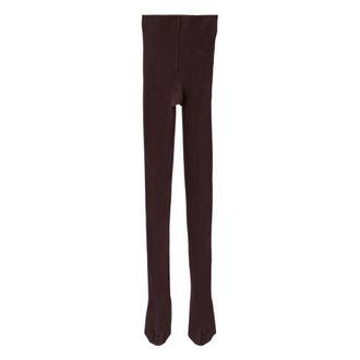 Burberry Ribbed Fine Wool Blend Tights, Size Small
