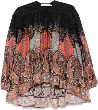 Zimmermann Rhiannon Printed Silk Blouse