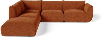 Sia Home Sof&aacute; gran esquinero izquierdo modular de terciopelo chenilla