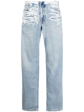 Diesel Jeans con strappi a vita media - Blu