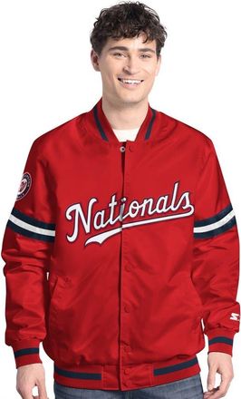 Starter Mens Starter Red Washington Nationals Scout Full-Snap Varsity Jacket at Nordstrom, Size Xx-Large