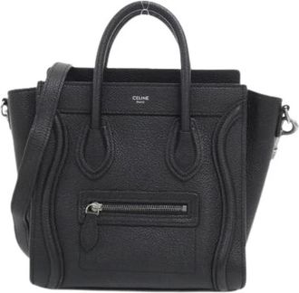 Celine Pre-owned Luggage Nano Shopper Calf Handbag - Dames - Vintage Handtas - Zwart - ONE Size - Leer - Vintage