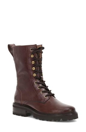 Frye Olivia Combat Boot in Bourbon at Nordstrom, Size 7.5