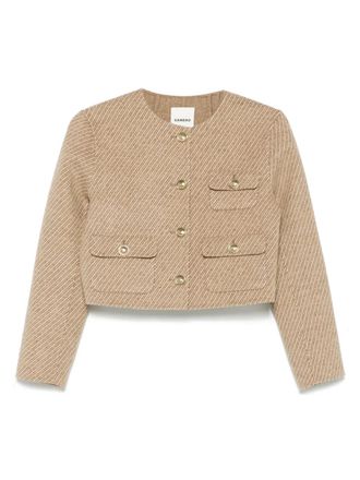 Sandro striped jacket - women - Polyester/Wool - 38 - Neutrals