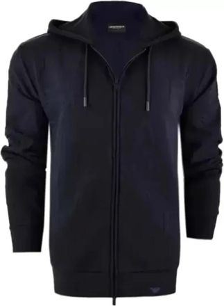 Emporio Armani Iconic Eagle Zip Sweatshirt - Heren - Vesten met rits - Blauw - M - Katoen - Hoodies & sweatvesten