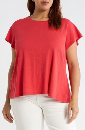 Eileen Fisher Crewneck Organic Cotton T-Shirt in Grenadine at Nordstrom, Size 2X