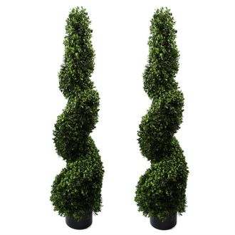 Leaf 120cm Outdoor Spiral Buxus Artificial Tree UV Resistant in Green