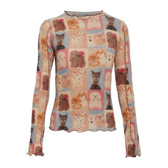 Carne Bollente Dames, Tops, Veelkleurig, Maat: XS Leer