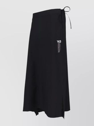 Yohji Yamamoto midi wrap skirt knee length frayed hem