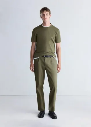 Mango Pantaloni regular fit Thermolite oliva - Uomo - 44 - MANGO MAN