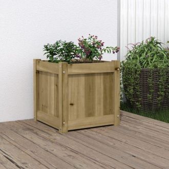 vidaXL Vidaxl - Jardinera Madera Maciza De Pino Impregnada 40x40x40 Cm