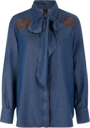 Marc Cain Denim Blouse Rethink Together - Dames - Blouses & Shirts - Blauw - Maat: M Denim