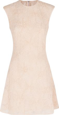 Rotate Peach Tone On Tone Floral Patterned Polyester Mini Dress