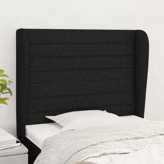 vidaXL Cabecero Con Orejas De Tela Negro 103x23x118/128 Cm Vidaxl