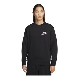 Nike Club French Terry Crew Sweatshirt (Asia Sizing) Black FB7685-010