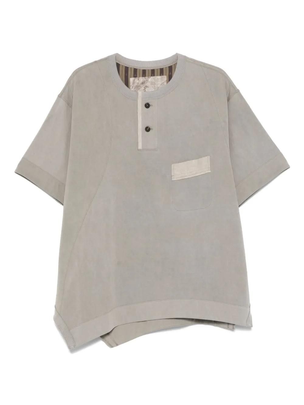 Tシャツ・カットソー ZIGGY CHEN Men T Shirts L0M251020602 Grey Ziggy Chen cotton T-shirt - men - Linen/Flax/Cotton - 50