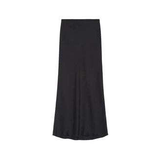 Anine Bing Maxi Skirts, female, Black, L, Black Silk Midi Skirt