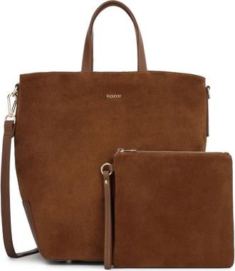 Kazar Grote su&egrave;de handtas in bruine kleur - Dames - Shoppers - Bruin - ONE Size - Su&egrave;de - Tassen