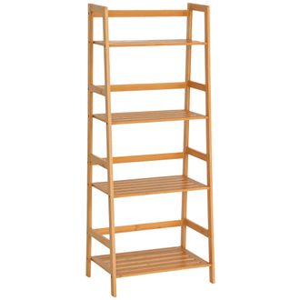 OEM Estanter&iacute;a De Bamb&uacute; 4 Niveles Estanter&iacute;a Escalera De Ba&ntilde;o Librer&iacute;a Organizador Zapatero 48x31,5x120 Cm