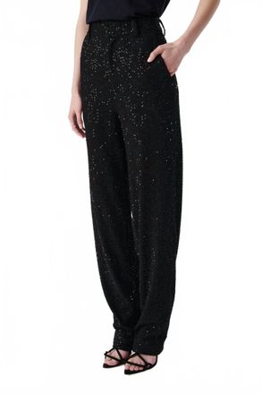 Iro Morine Straight Cut Sequin Trouser In Black