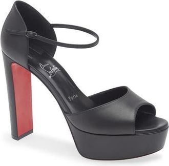 Christian Louboutin Sandaloo Platform Sandal in Black at Nordstrom, Size 11.5Us