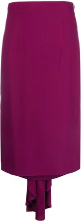 Moschino high-waisted asymmetric midi skirt - women - Acetate/Viscose/Acetate/Silk - 46 - Pink