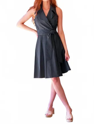 Finley Trench Midi Dress In Black
