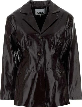 Ganni Blazer in similpelle - - Jackets - Donna - Viola - M