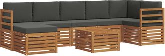 vidaXL Conjunto De Sof&aacute;s De Exterior 8 Uds. Natural Y Antracita Vidaxl