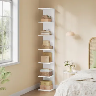 Woltu Woltu Librer&iacute;a De Pared, Blanco, 7 Niveles O 2 Estantes Independientes De 4 Niveles