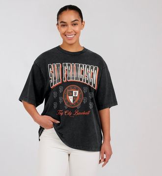 WEAR by Erin Andrews Womens WEAR by Erin Andrews Black San Francisco Giants Oversized Boyfriend T-Shirt at Nordstrom, Size Medium