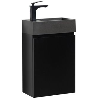 Badplaats Mobile da bagno Gabinetto Angela 40cm Nero Opaco - armadio wc mobiletto lavabo