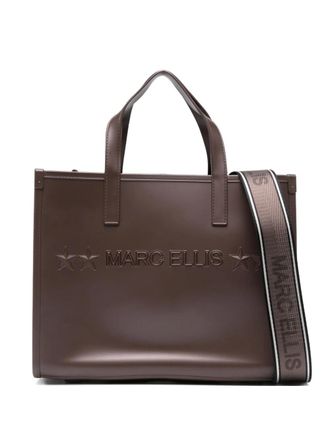 Marc Ellis Flat Go embossed-logo tote bag - women - PVC - One Size - Brown