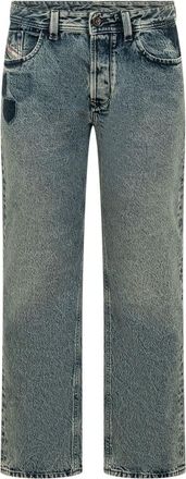 Diesel Blue Straight Mid Rise Jeans