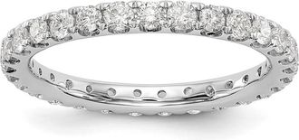 Diamond2Deal 14k White Gold Lab Grown Diamond Eternity Wedding Band Ring 1Ct Clarity- VS Color- D-E