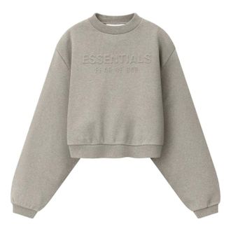 Fear of God (WMNS) Fear of God Essentials Embossed Modern Cropped Crewneck Warm Heather RW01479-0096