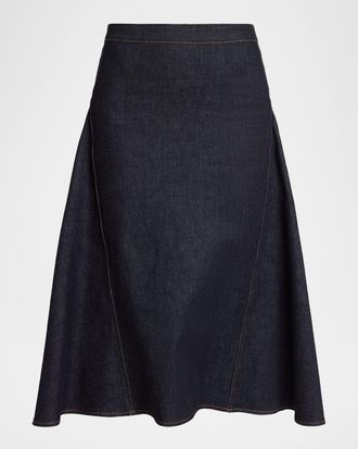Jacquemus Denim Midi Skirt