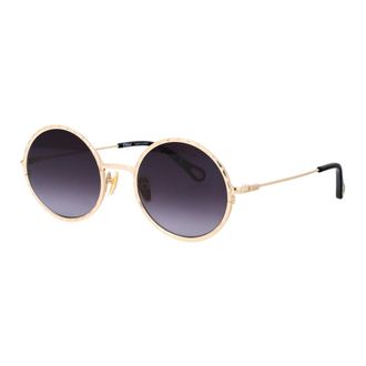 Chloé Sunglasses, female, Yellow, Size: 53 MM Round Sunglasses