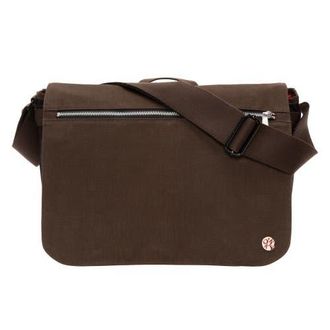 Giorgio Martello Milano Waxed Nylon Whitehall 15 Laptop Bag in Drak Brown at Nordstrom