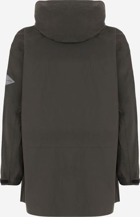 And Wander Mens Technical Hooded Jacket Khaki Nylon