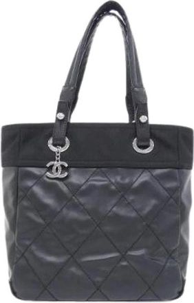Chanel Pre-owned Paris Biarritz Canvas Tote Bag - Dames - Vintage Shopper - Zwart - ONE Size - Vintage