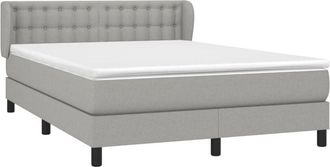 vidaXL Cama Box Spring Con Colch&oacute;n Tela Gris Claro 140x200 Cm Vidaxl