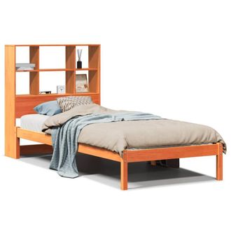 Berkfield Home Bookcase Bed without Mattress Wax Brown 100x200 cm Solid Wood Pine