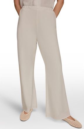 DKNY Linen Blend Ankle Wide Leg Pants in Cream at Nordstrom, Size X-Small