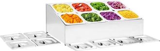 vidaXL Supporto Gastronorm con 8 Contenitori gn 1/6 in Acciaio Inox - Vidaxl