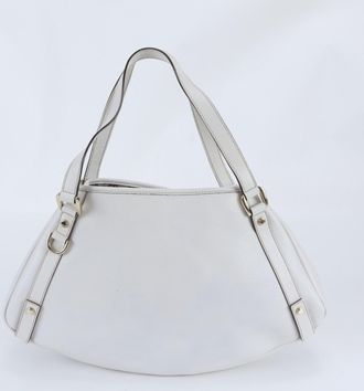 Gucci Abbey White Leather Handbag Tote Bag (Pre-Owned)