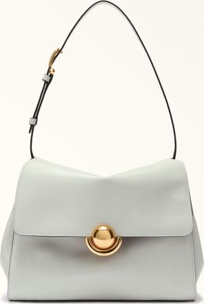 Furla Domus Borsa A Spalla S Color Crystal Argento Pelle Di Vitello Varrenne + Camoscio Donna