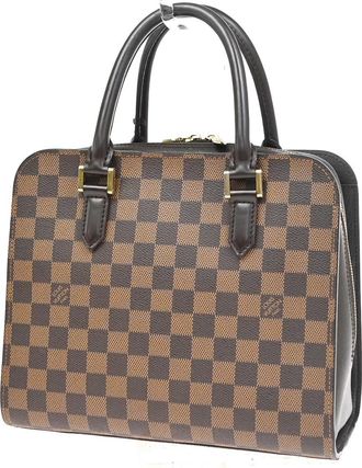Louis Vuitton Triana Bag Damier Brown Leather Handbag (Pre-Owned)