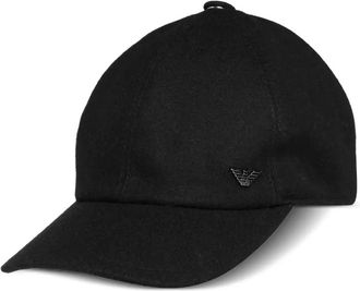 Emporio Armani logo-plaque cap - men - Wool/Polyester/Polyamide/Acrylic - L - Black